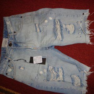 FIRM FREE PEOPLE ONETEASPOON TRUCKER'S LONG SHORTS 27 DESTROYED